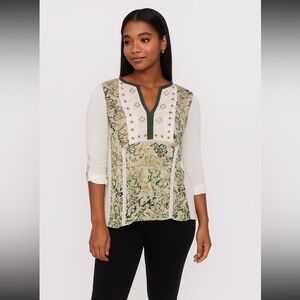 TINY size xsmall boho embroidered top
